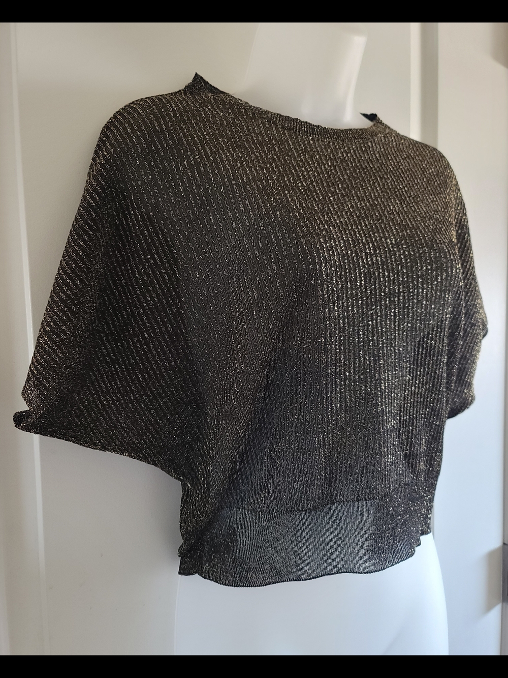 Mango Black Sweater with Gold Lurex Threading - Picture 4 of 10